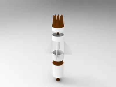 Deconstructed Missile with internal components 3D model