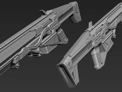 3D Printable Sci-Fi Weapon Part 3 3D model