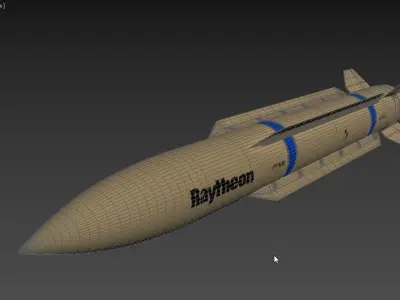 Raytheon Peregrine AMRAAM Missile 3D model