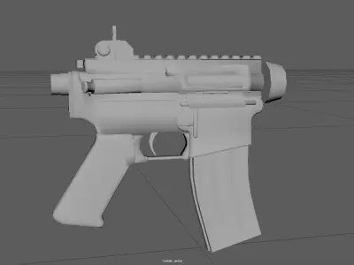 Low Poly M4A1 Rifle Stylized Assault Weapon 3D Model Low-poly 3D model