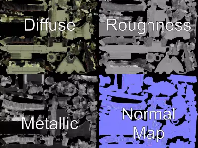 Olive Battle Tank model pack Low-poly 3D model