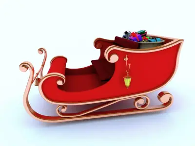Santa sleigh 3d model 3D model