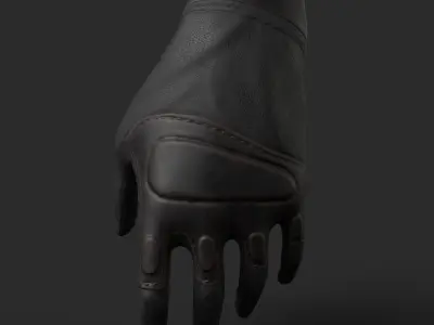 Military Gloves Low Poly Baked Low-poly 3D model