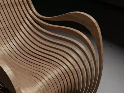 Parametric Wooden Chair Modern Furniture 3D Model 3D model