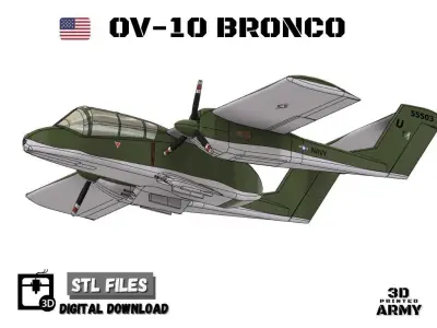 OV-10 Bronco -3D printed scalemodel - 1-40e scale -STL files 3D print model