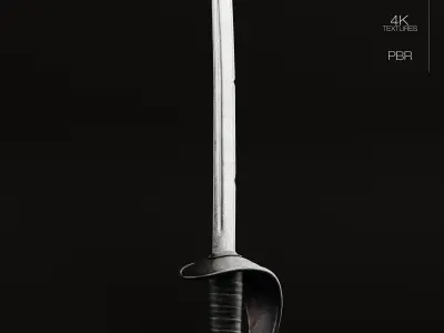 17th Century Boucan Knife Pirate Sword 3D model