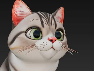 Cat Realistic 3D Model Basic - Low Poly Realistic Low-poly 3D model