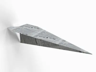 paper airplane Low-poly 3D model