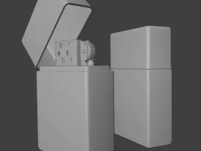 Vintage Skull Engraved Lighter Realistic 3D Model 3D model