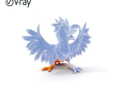 Vibrant Phoenix Bird Model Pack for Animation and Games Low-poly 3D model