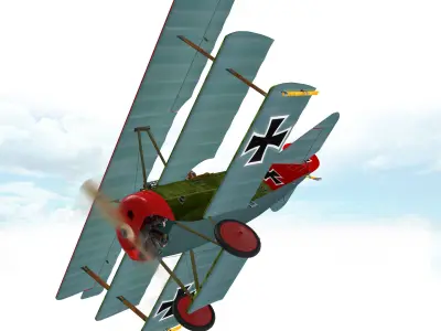 Airplane FOKKER DR 1 3D model