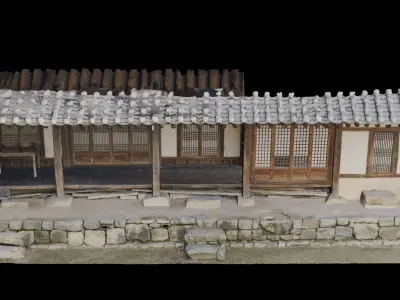 Korean Traditional tiled house 3D model