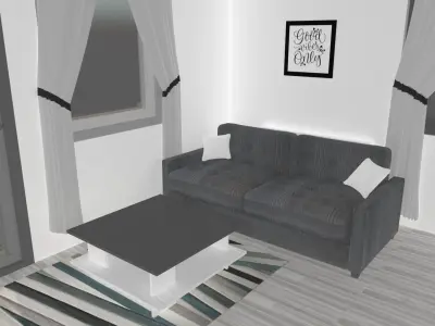 Furniture - Modern sofa  Free low-poly 3D model