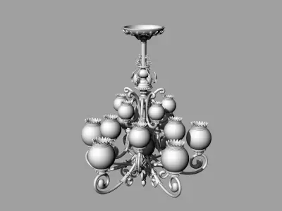 Dolls House Miniature Victorian Gassolier Chandelier 12th Scale 3D print model