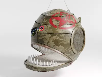 Swing chairarmy army pirania Ukrainian vyshyvanka Low-poly 3D model