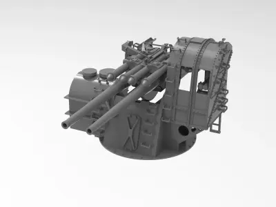 type 89 40 calibre Anti-aircraft Guns 3D print model