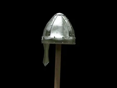 Medieval Nomad helmet 2 Low-poly 3D model