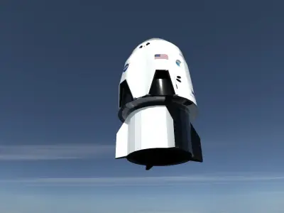 SpaceX - Rocket Dragon Falcon 9 Low-poly 3D model