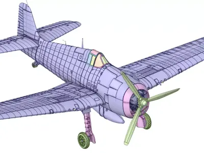 Grumman F6F-5 Hellcat 1 by 48 Scale 3D Printable Model 3D print model