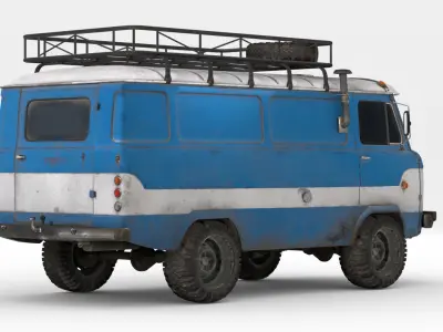 Classic Soviet Off-Road Van 3D model