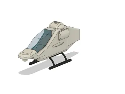 3D Printable Attack Helicopter 3D model