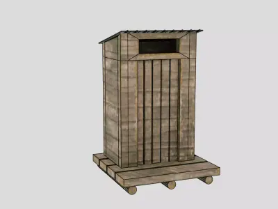 Medieval Low poly OutHouse Low-poly 3D model