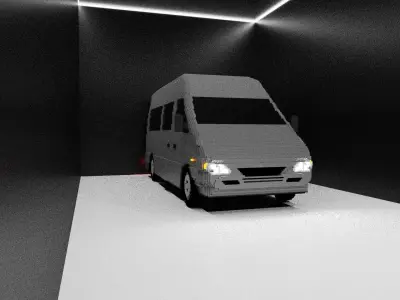 Mercedes-Benz Sprinter 1995 voxel Free low-poly 3D model