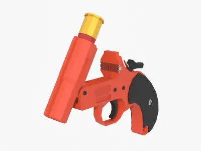 Flare gun Low-poly Low-poly 3D model