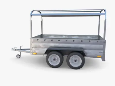 Cargo Trailer v6 Low-poly 3D model