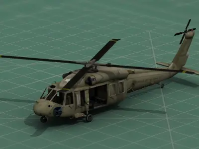UH-60 Blackhawk Military Helicopter 3D Print Model Kit 3D print model