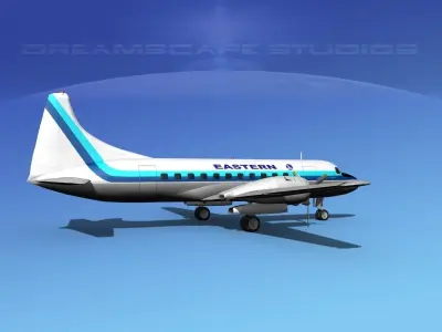 Convair CV-340 Eastern Airlines 3 3D model