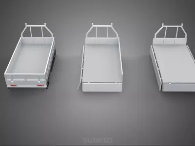 3 MODE DROP SIDE BED BODY GATE DOOR PICKUP TRUCK WIDE DECK CAR 3D model