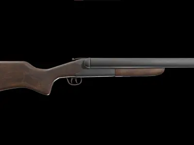 Small double barrel shotgun 3D model