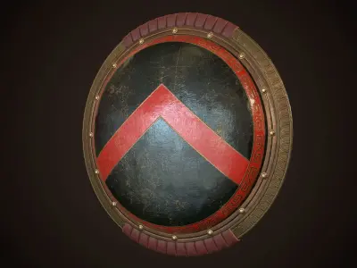 Hoplite Shield Sparta 3 Low-poly 3D model