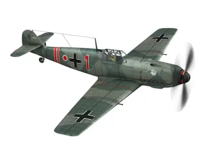 Messerschmitt - BF-109 E - Red 1 3D model