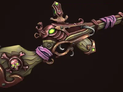 Pirate assault rifle Low-poly 3D model