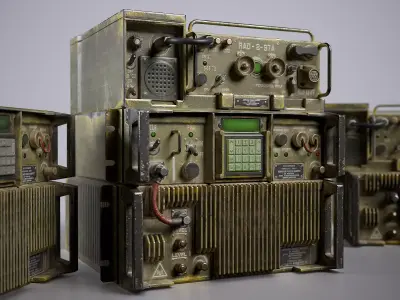 Old Military Radio Station PRC-77  Low-poly 3D model