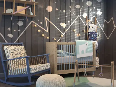 Child Bedroom Set 01 3D model