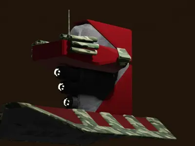 Battle Glider mecha Low-poly 3D model