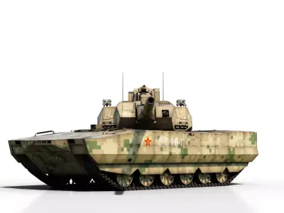4 coatings of PLA Army ZTZ100 MBT Type 100 main battle tank 3D model
