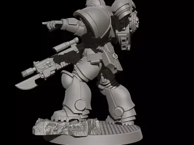 Sci-Fi Heavy Trooper STL Modular Power Armor 32mm Miniature V9 3D print model