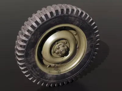 Jeep Willys wheel 3D model