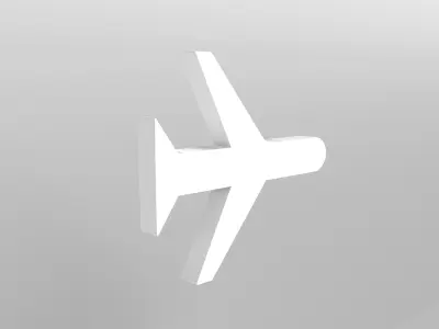 Airplane Mode Symbol v1 002 Low-poly 3D model
