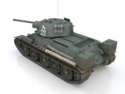 T-34-76 UZTM- Model 1942 - Soviet tank - 22 3D model