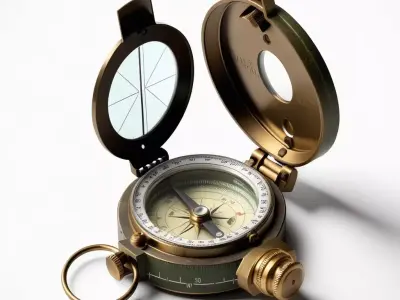 Vintage Military Lensatic Compass 3D model