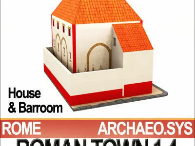 Roman Town House And Barroom Block 1 4 Low Poly 3D model