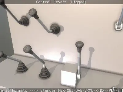 Control Levers - Rigged - Low-poly 3D model