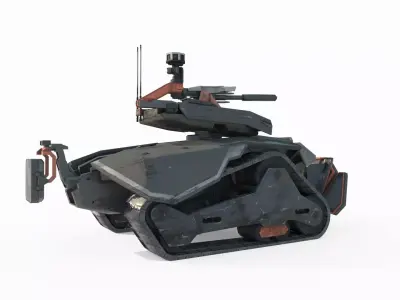 Future sci-fi style unmanned tank 3D model