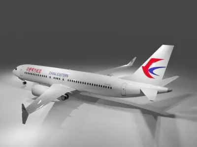 China Eastern Boeing 737 max 8 3D Model with cockpit Low-poly 3D model