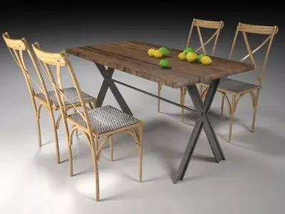 Furniture vintage 2 Free low-poly 3D model